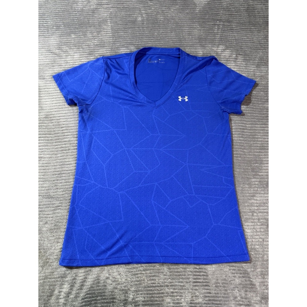 Woman's Under Armour V-neck Blue Medium Dry Fit